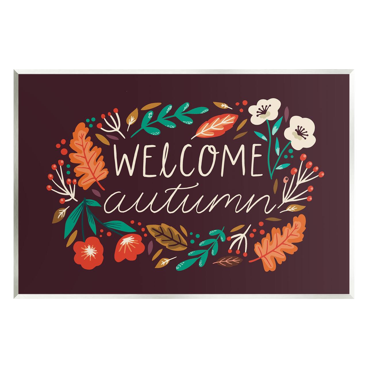 Stupell Industries Welcome Autumn Fall Botanicals Wall Plaque Art
